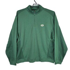 Mens Cutter & Buck Green Bay Packers 1/4 Zip Pullover Sweatshirt DryTec XXL